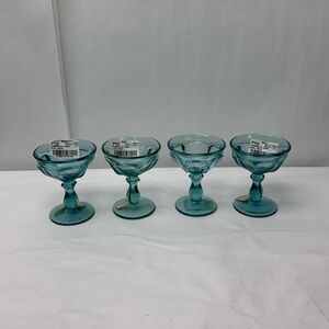 VINTAGE OLD WILLIAMSBURG CHAMPAGNE/SHERBET glasses blue haze 4 3/4” set 4 new